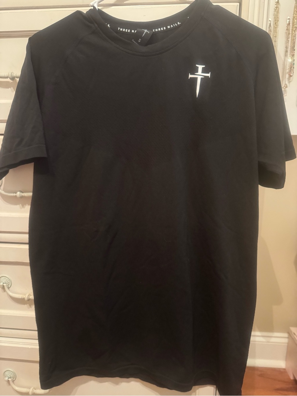 Black Men's Short Sleeve Three Nails Tee